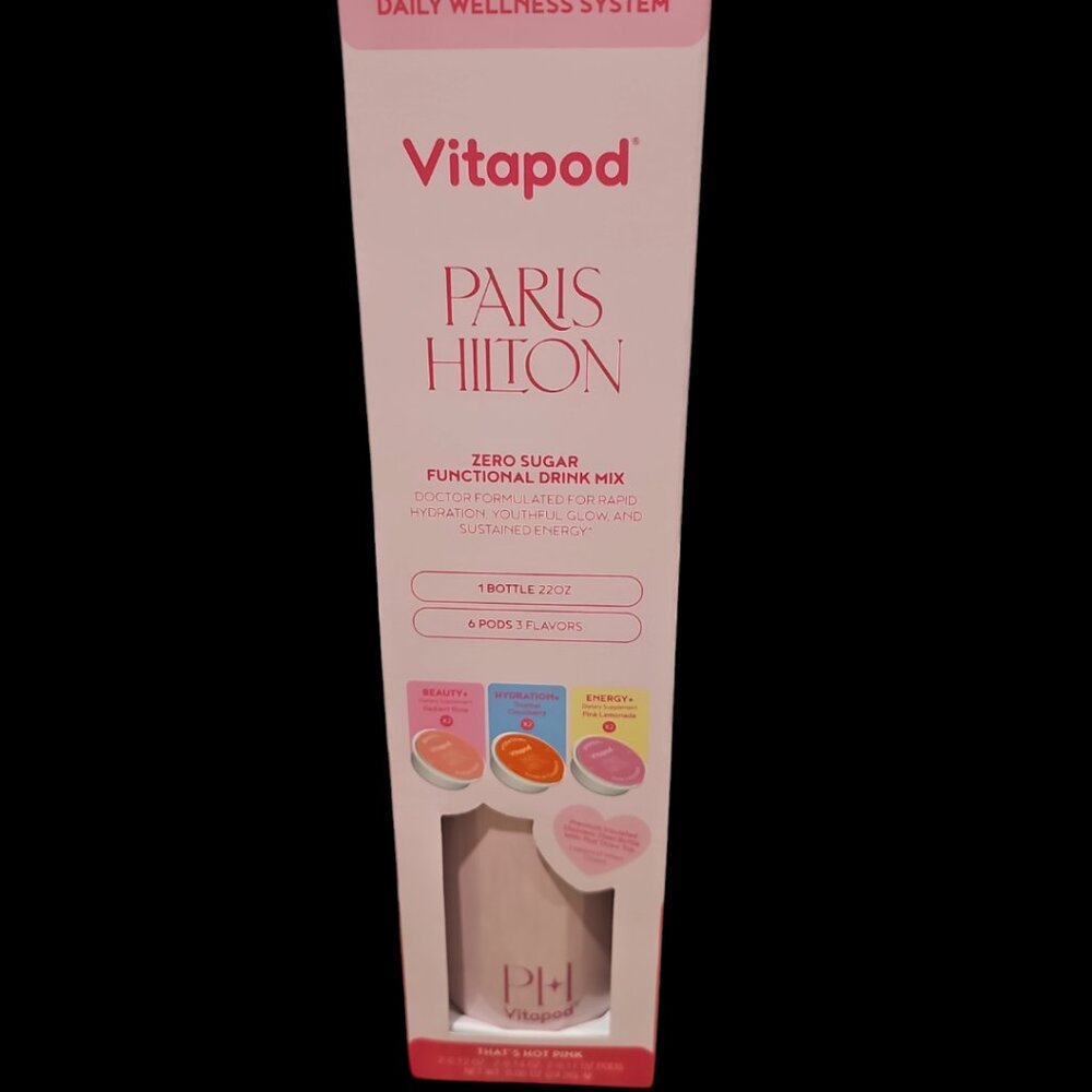 Vitapod Paris Hilton Zero Sugar Functional Drink MIx with Bottle